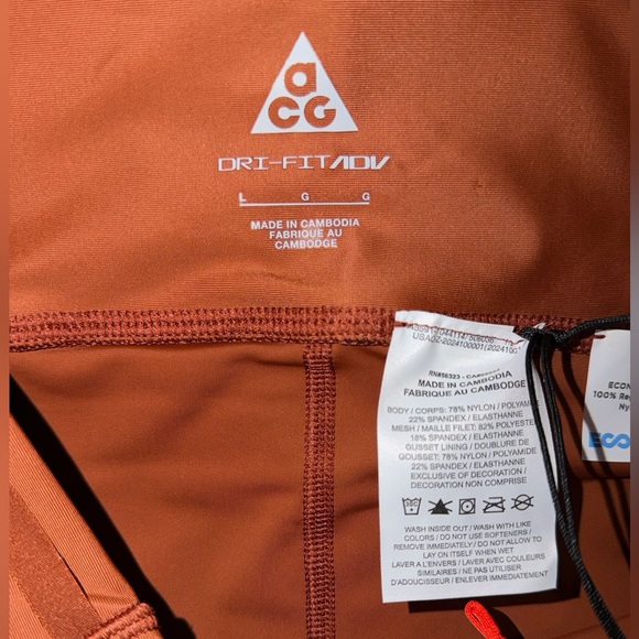 Nike ACG Trail Biker Shorts Rust Orange Hiking Running Size M NWT - Picture 6 of 6